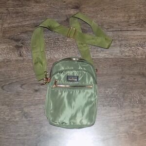 Kedzie Crossbody Bag Women Small Olive Green Excellent Nylon Gold Hardware